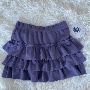 Petit Bateau Girls Purple Ruffle Skirt